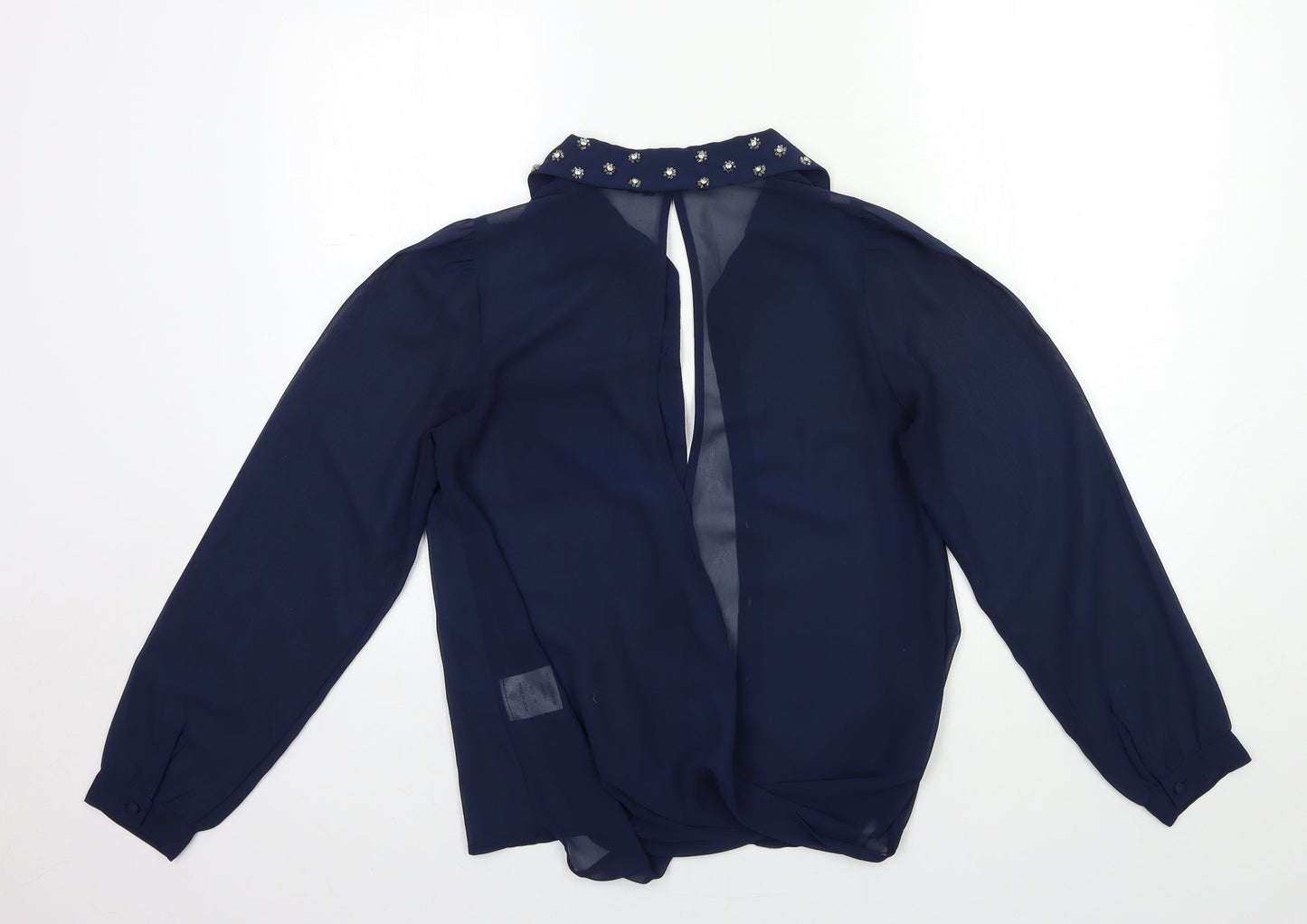Miso Womens Blue   Basic Blouse Size 10  - OPEN BACK