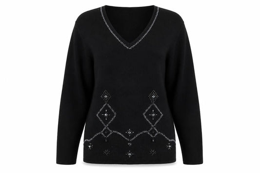 Berkertex Womens Black  Knit Pullover Jumper Size 10