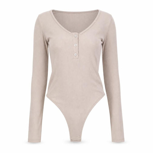 PRETTYLITTLETHING Womens Beige   Bodysuit One-Piece Size 6