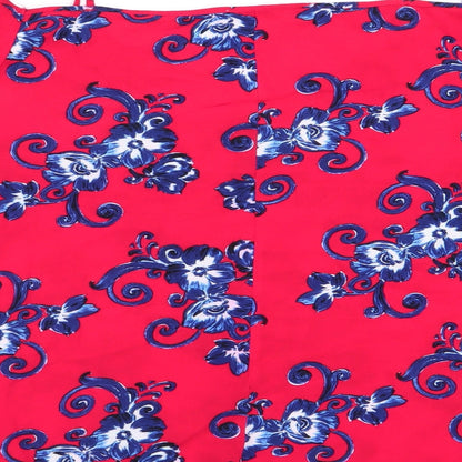 Brand and care label for Papaya women’s red floral basic blouse, size UK 16