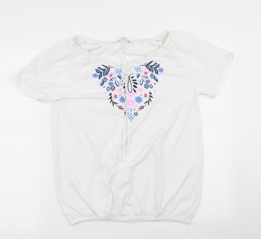 turtle bay Womens White   Basic T-Shirt Size 10