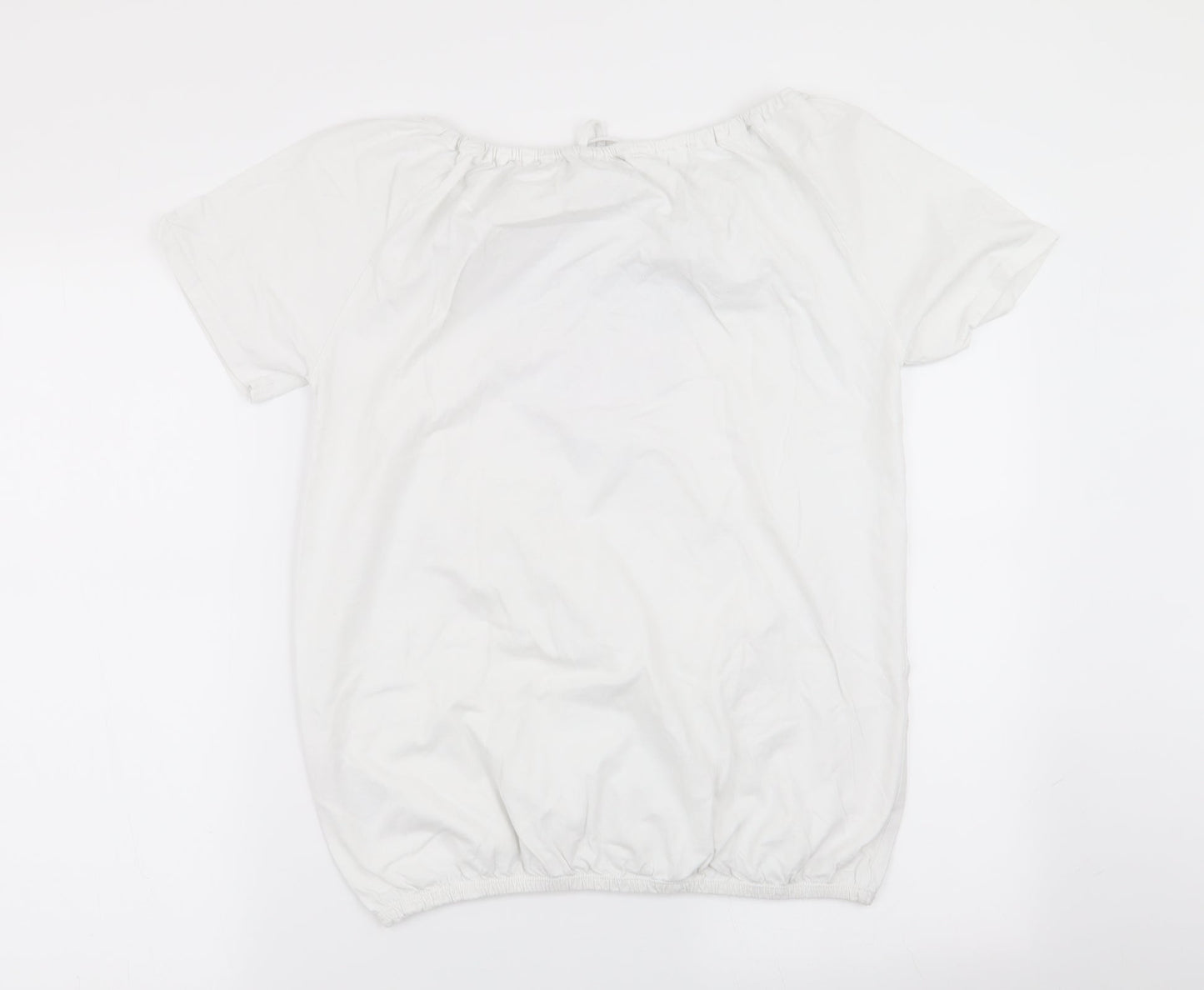 turtle bay Womens White   Basic T-Shirt Size 10