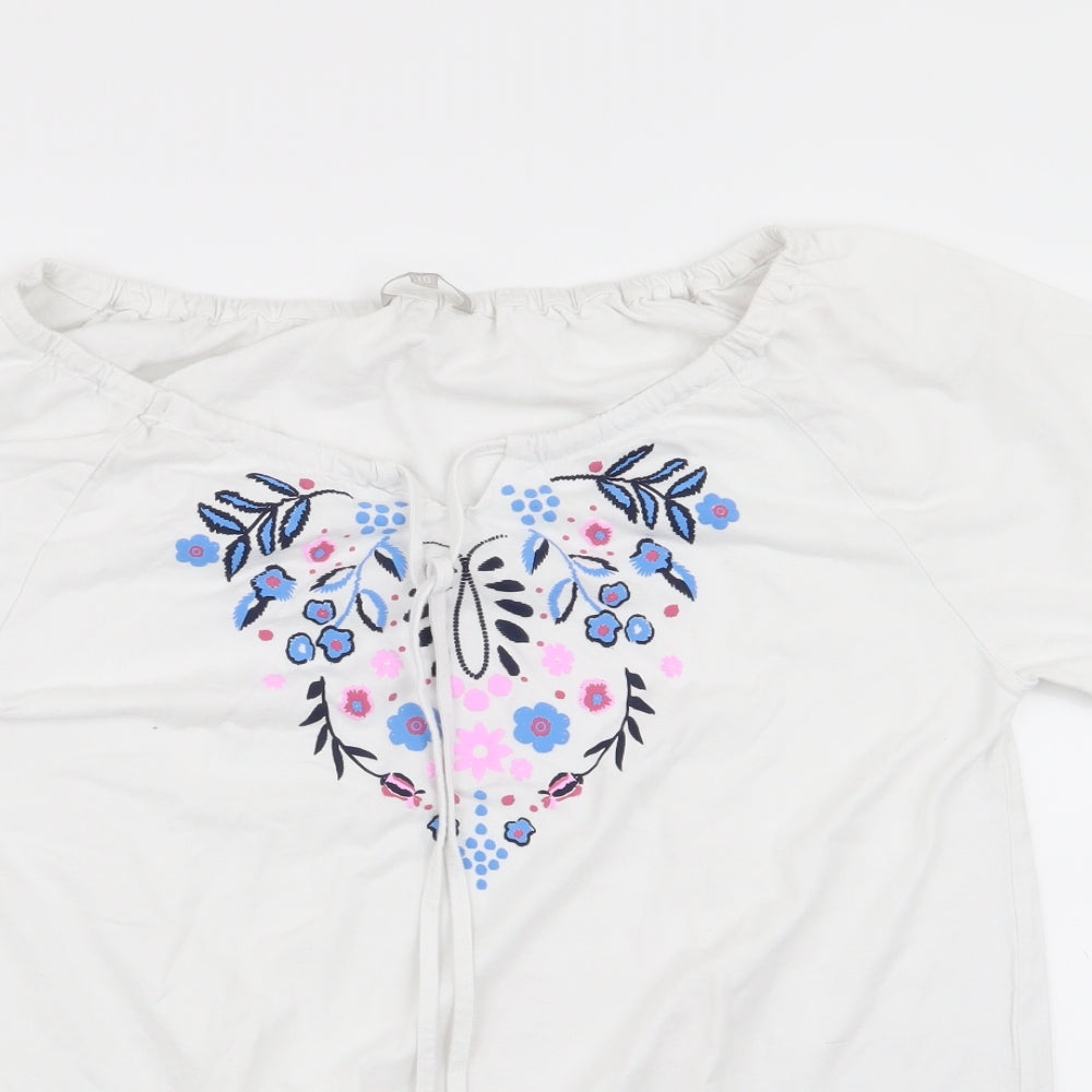 turtle bay Womens White   Basic T-Shirt Size 10