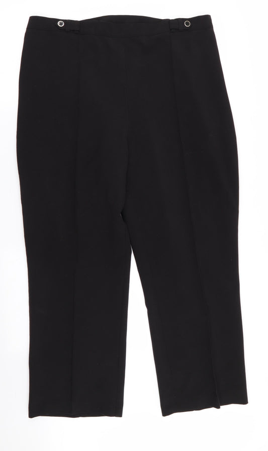 BM Womens Black   Trousers  Size 18 L26 in - Stretch waistband