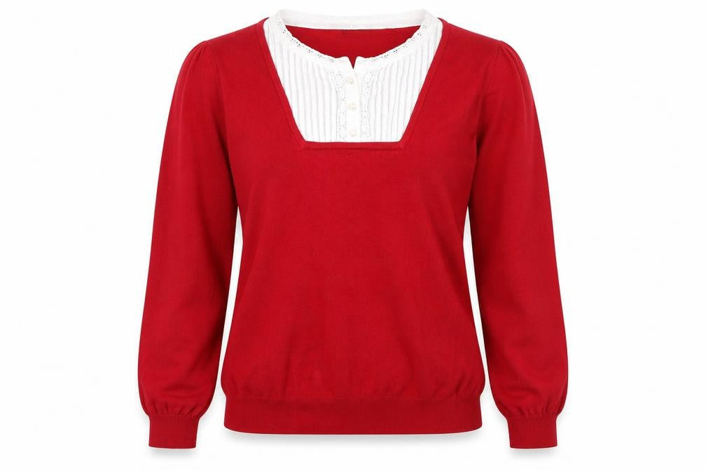 Bonmarché Womens Red Knit Pullover Jumper Size XL