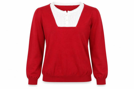 Bonmarché Womens Red Knit Pullover Jumper Size XL
