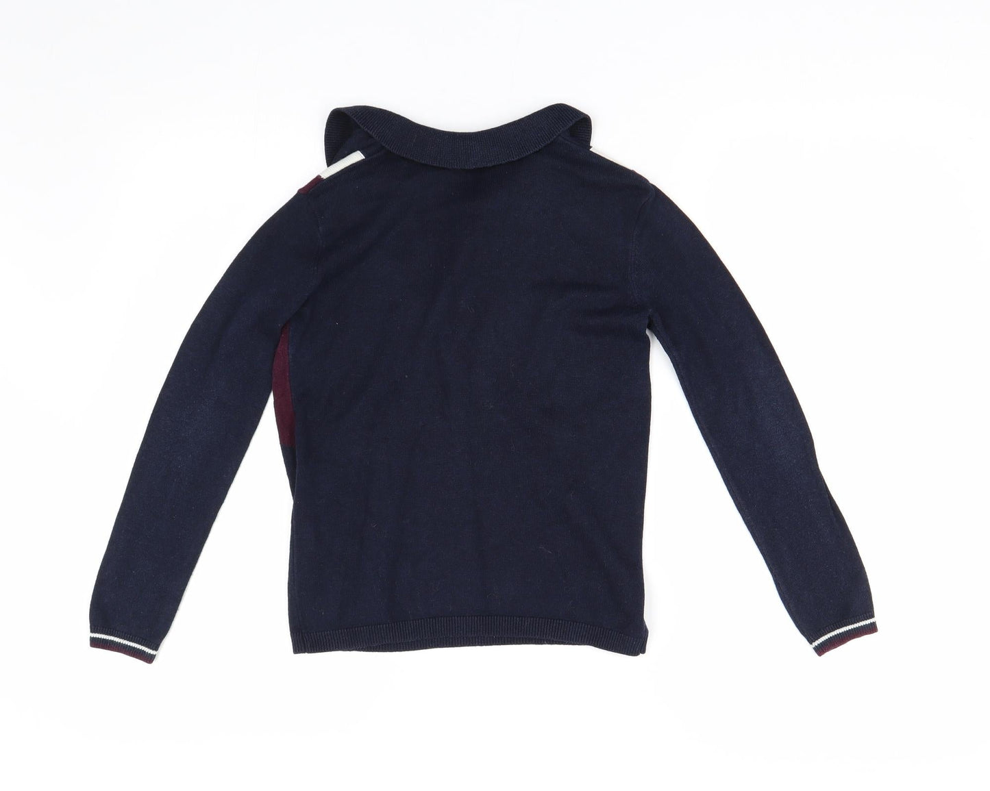 River Island Girls Blue  Knit Henley Jumper Size 9-10 Years