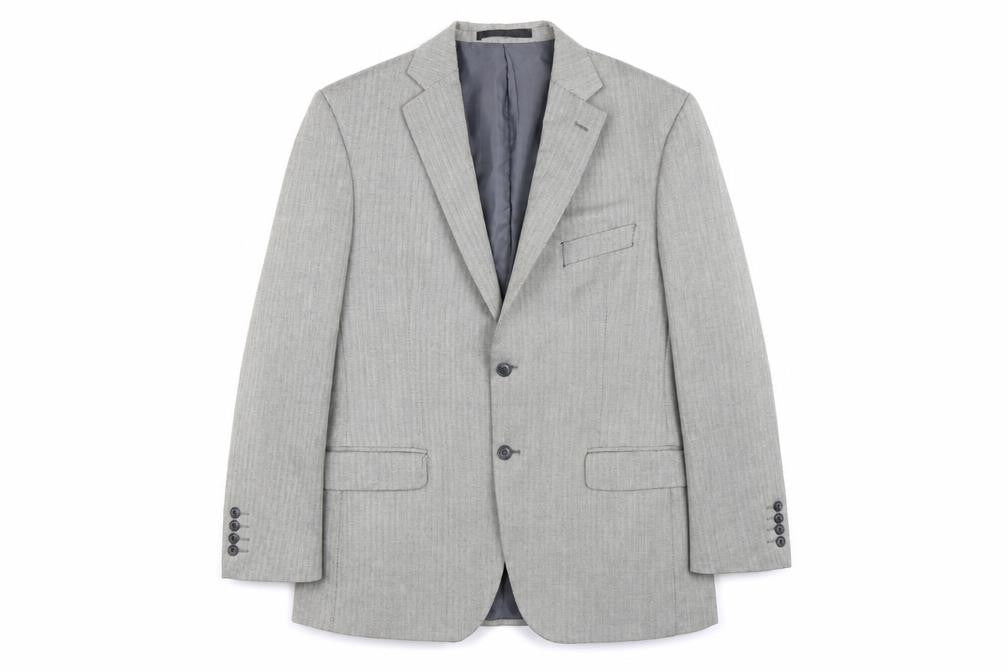 Impressions Mens Green Herringbone  Jacket Suit Jacket Size 42