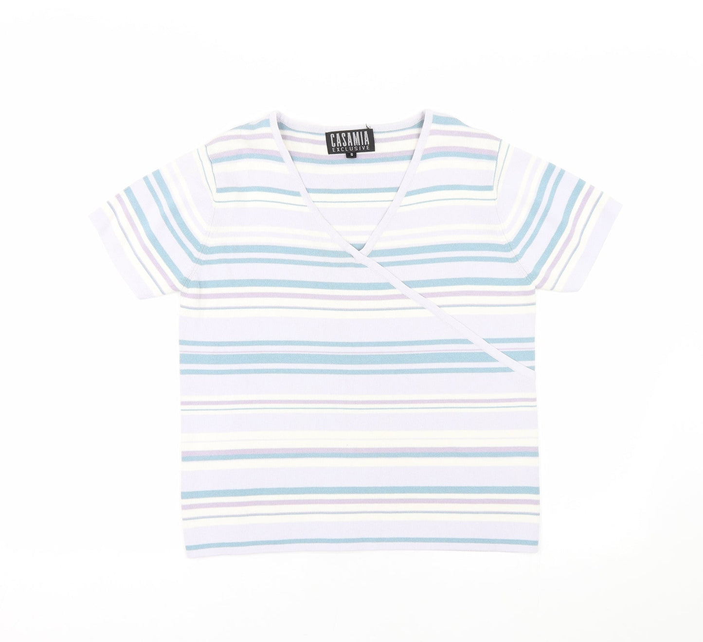 Casaman Womens Multicoloured Striped Knit Pullover Jumper Size S