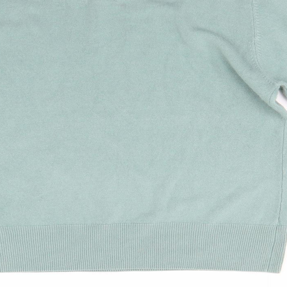 Text Womens Green  Knit Pullover Jumper Size XL