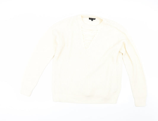 New Look Womens Ivory  Knit Pullover Jumper Size 14