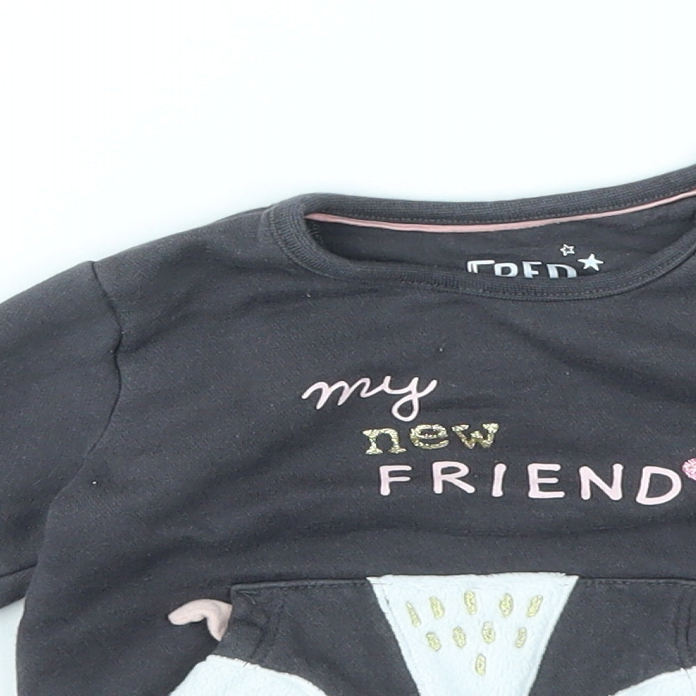 F&F Girls Grey   Pullover Jumper Size 3-6 Months