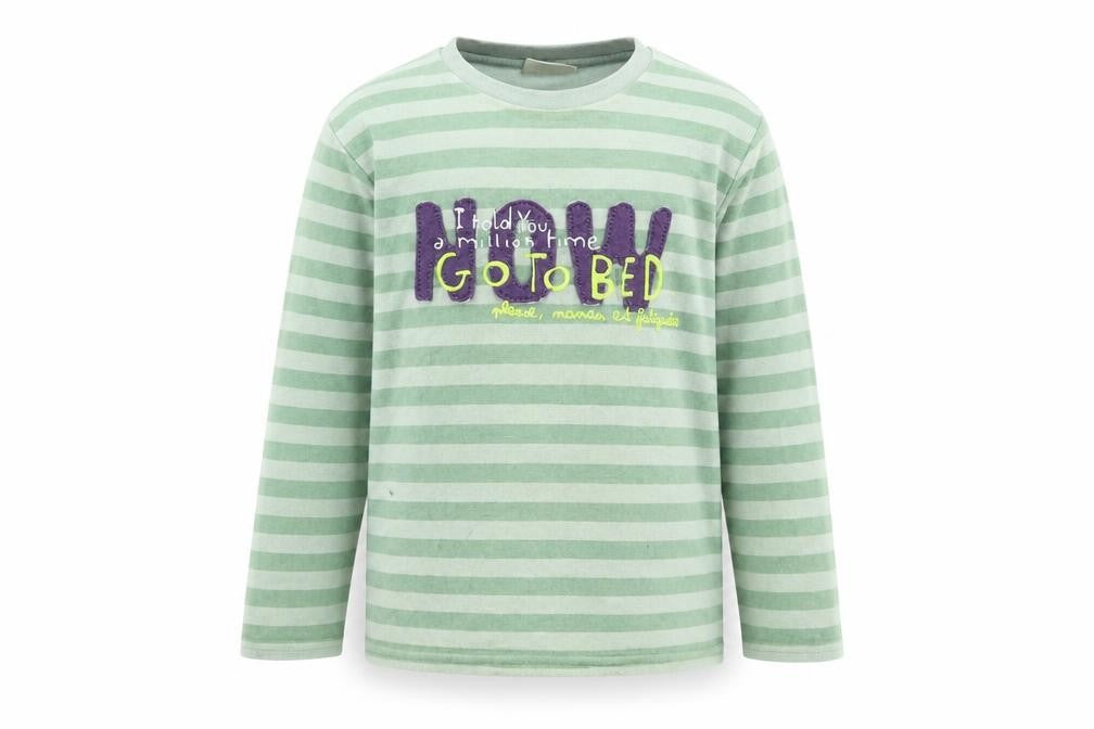 DP Boys Green Striped  Basic T-Shirt Size 8 Years