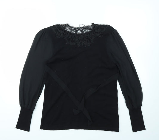 Roman Womens Black   Basic T-Shirt Size 12