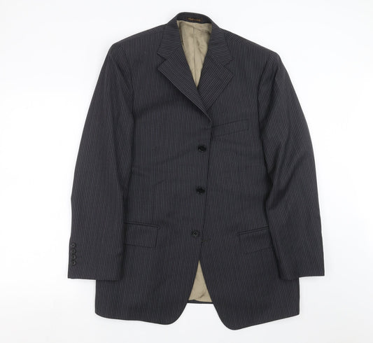Marks and Spencer Mens Grey Striped  Jacket Suit Jacket Size 40