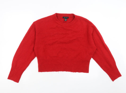 New Look Womens Red  Knit Pullover Jumper Size M