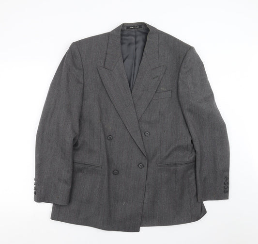 Preworn Mens Grey Herringbone  Jacket Suit Jacket Size 40