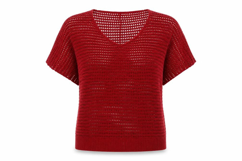 IZABEL Womens Red  Knit Pullover Jumper Size 10