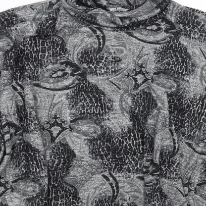 Max Studio Womens Grey Geometric  Pullover Jumper One Size