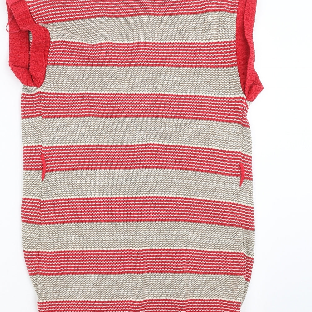AX Paris Womens Red Striped  Cardigan Jumper Size S