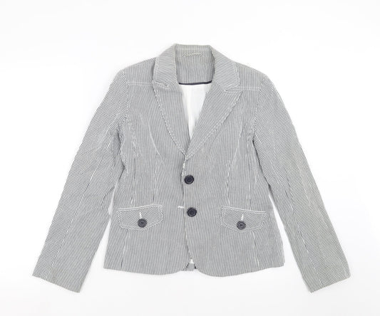 New Look Womens Blue Striped  Jacket Blazer Size 12