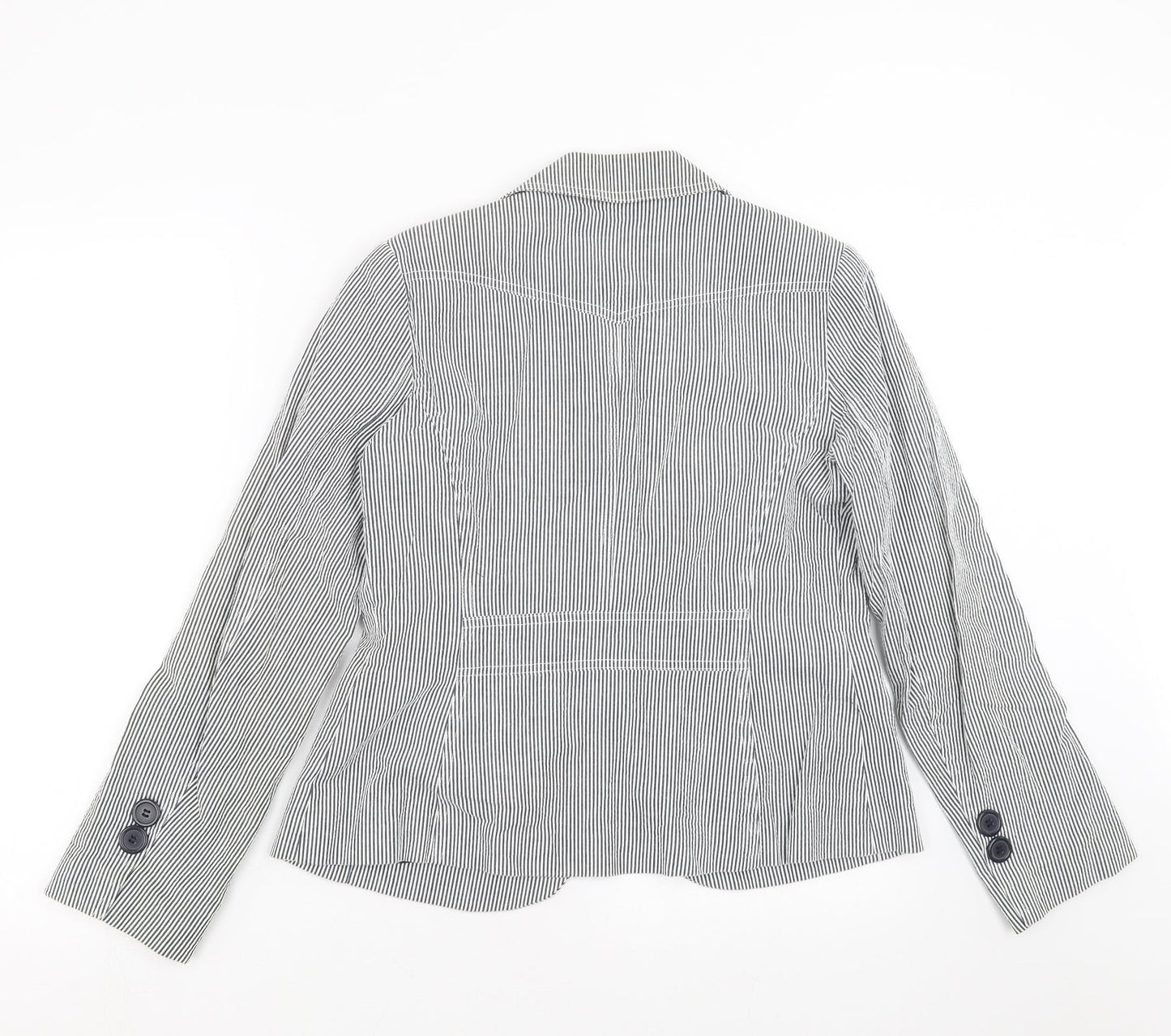 New Look Womens Blue Striped  Jacket Blazer Size 12
