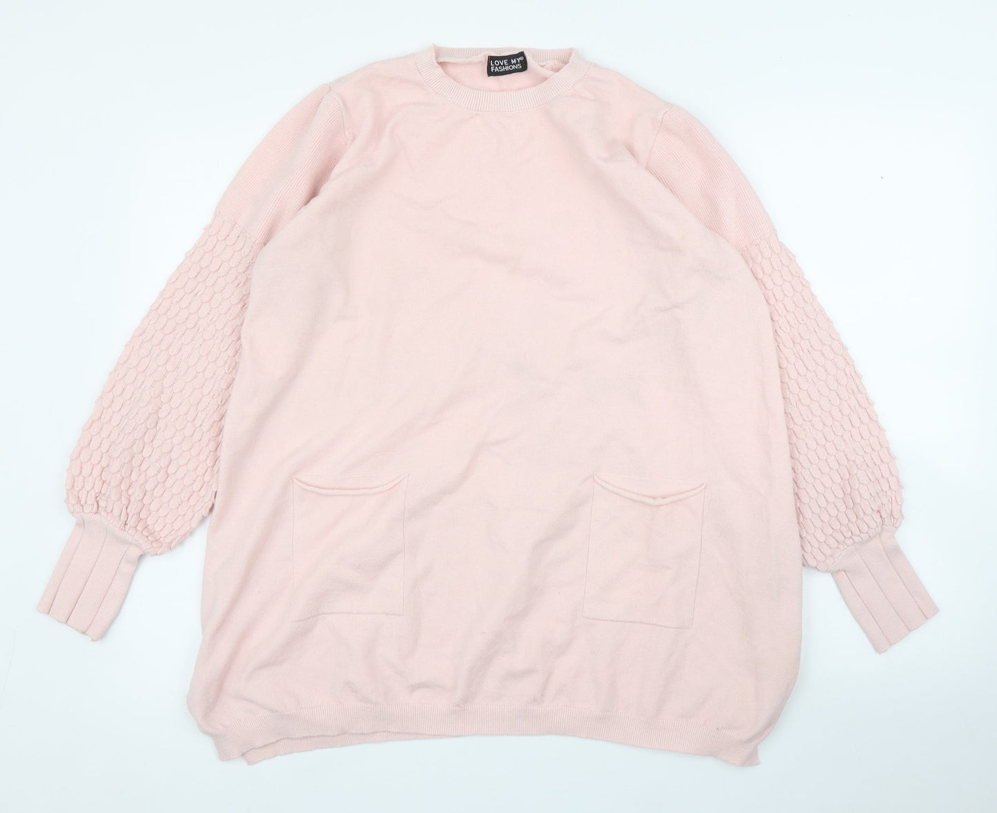 Love My Fashion Womens Pink   Pullover Jumper Size L