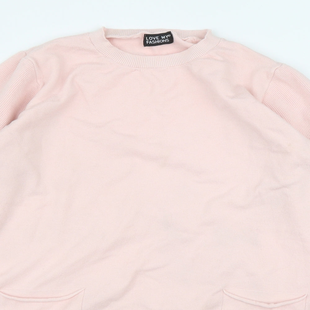 Love My Fashion Womens Pink   Pullover Jumper Size L