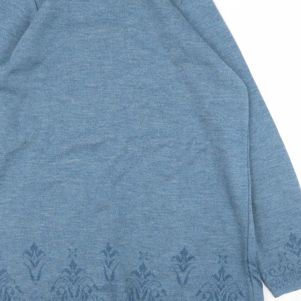 Preworn Womens Blue Floral  Cardigan Jumper Size 12
