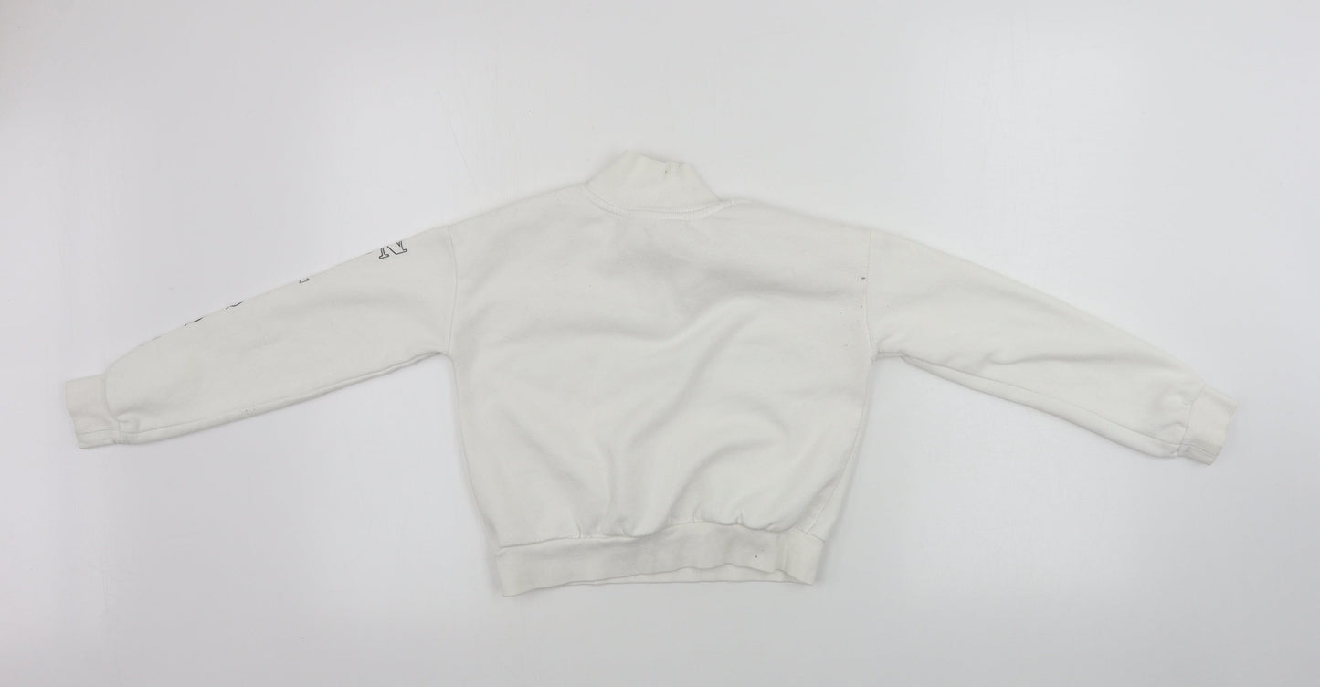 H&M Girls White   Henley Jumper Size 9-10 Years