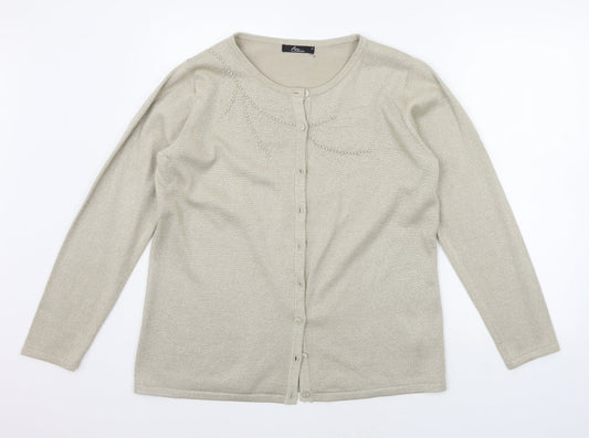 BM Womens Beige   Cardigan Jumper Size M