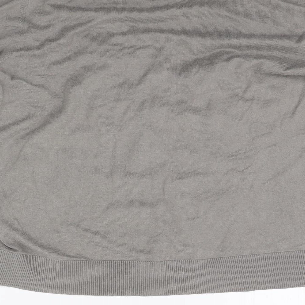 Ann Taylor Womens Grey   Cardigan Jumper Size L  - PETALS ON CHEST