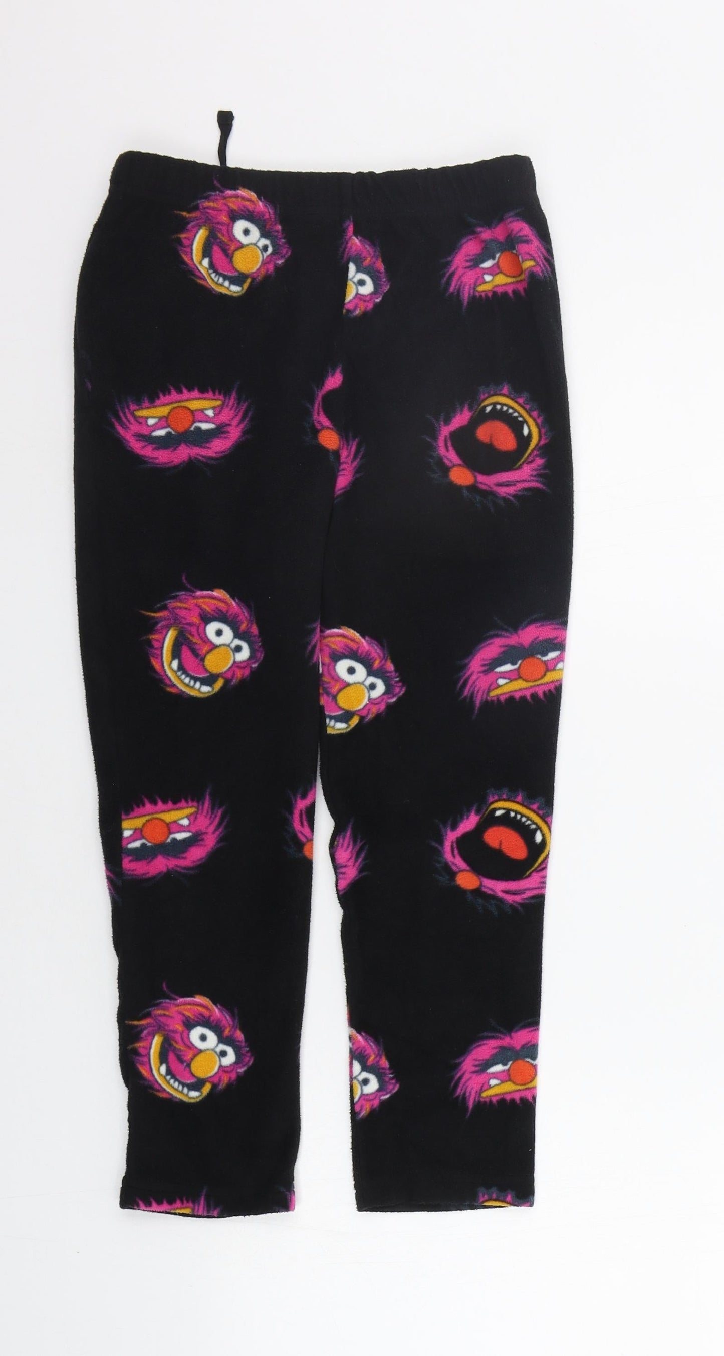 Preworn Girls Black Geometric  Top Pyjama Pants Size 6-7 Years
