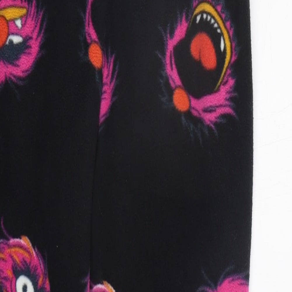 Preworn Girls Black Geometric  Top Pyjama Pants Size 6-7 Years