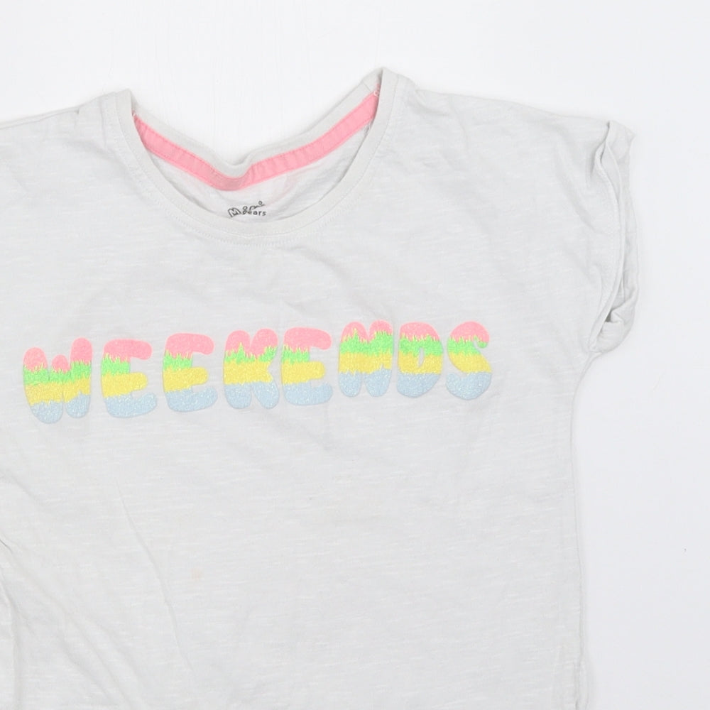 Mini Club Girls White   Basic T-Shirt Size 5-6 Years