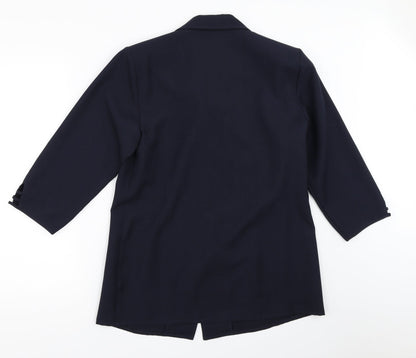 Back view of Oscar B women’s blue jacket blazer, size UK 12