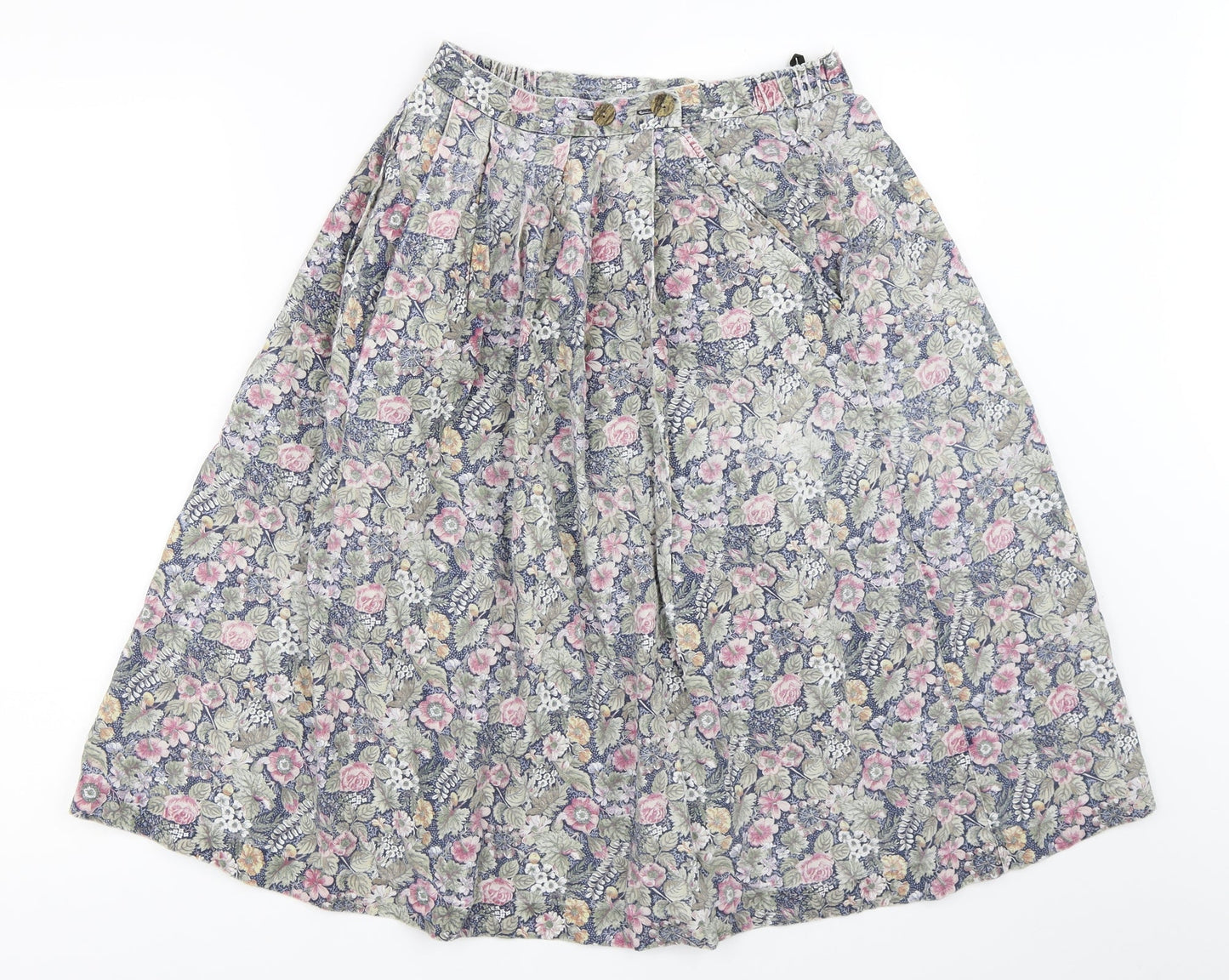 Country Collection Womens Blue Floral  Flare Skirt Size 26 in