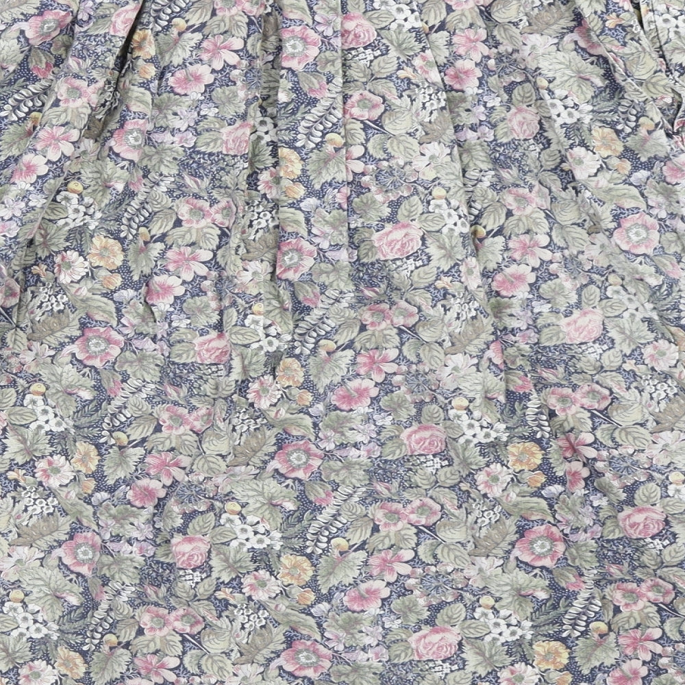 Country Collection Womens Blue Floral  Flare Skirt Size 26 in