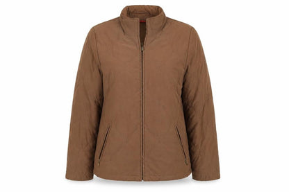 Preworn Womens Brown   Quilted Coat Size 14