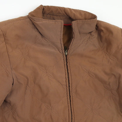 Preworn Womens Brown   Quilted Coat Size 14