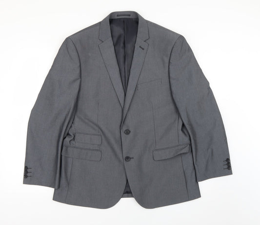 Fellini Mens Grey   Jacket Suit Jacket Size S