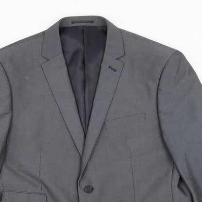 Fellini Mens Grey   Jacket Suit Jacket Size S