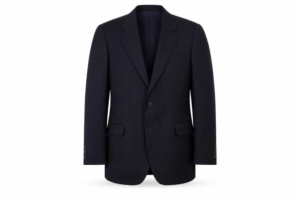 Preworn Mens Blue Striped  Jacket Suit Jacket Size 34