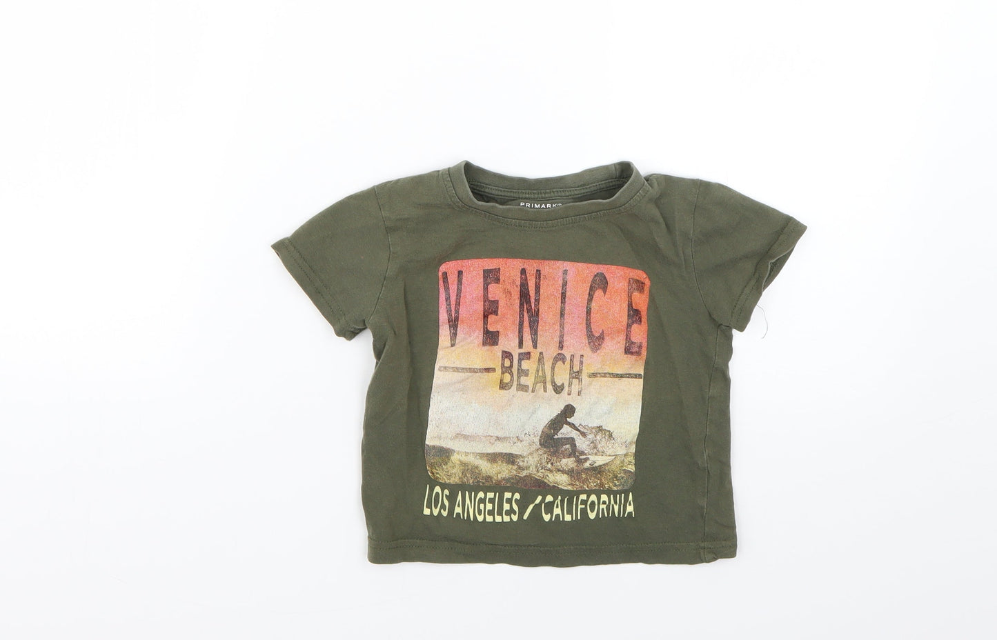 Primark Baby Green Geometric  Basic T-Shirt Size 18-24 Months