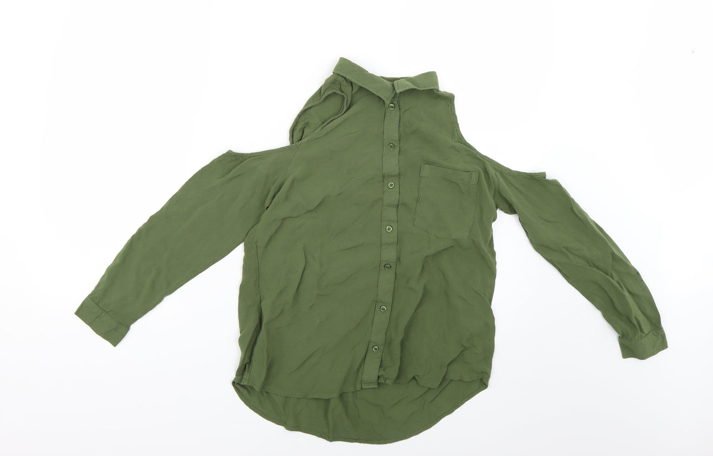 H&M Womens Green   Basic Blouse Size 6