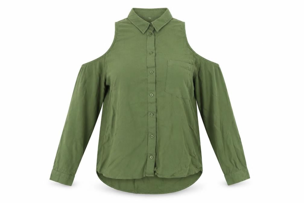 H&M Womens Green   Basic Blouse Size 6