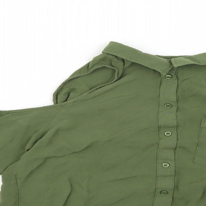 H&M Womens Green   Basic Blouse Size 6