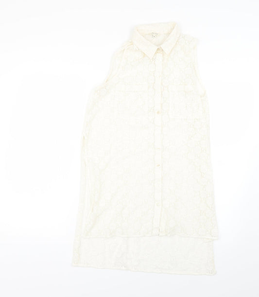 River Island Womens Beige   Basic Button-Up Size 10