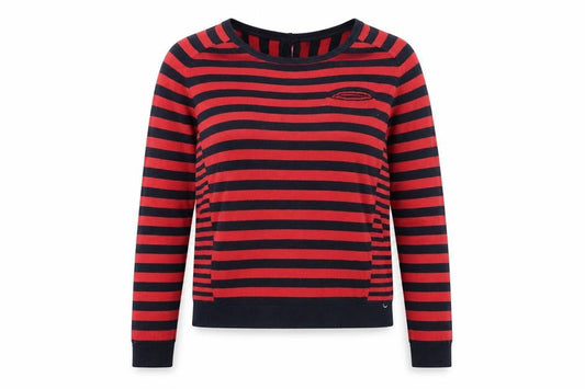 lazy in Womens Red Striped  Basic T-Shirt Size 6