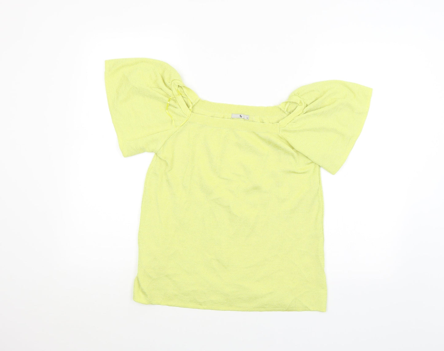 Yu Womens Yellow   Basic T-Shirt Size 12
